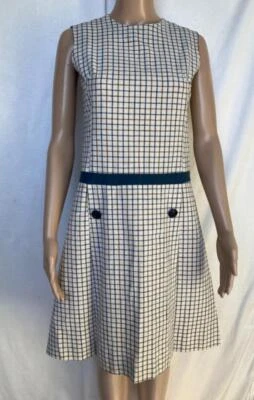 Vestido Sue Brett Colegiala Cuadros Cuadros Caja Plisada Mod GoGo Twiggy Años 60 Foto 1 de 4