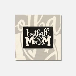 Posavasos cuadrados de madera Football Mom Sport de 4"" X 4"" - Imagen 1 de 3