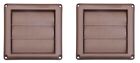 2 pack Deflecto 4" Brown Plastic Replacement Louver Dryer Vent Face Hood