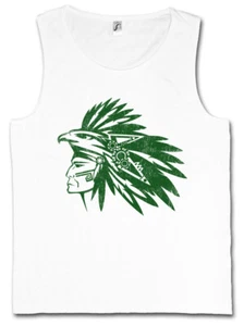 AZTEC WARRIOR TANK TOP Indian Chief Chieftain Feather Headdress Howgh - Picture 1 of 1