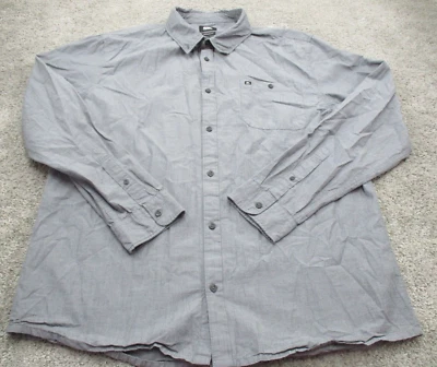 Quiksilver Shirt XXL 2XL Long Sleeve Collared Regular Fit Button Up Grey - Image 1 of 4