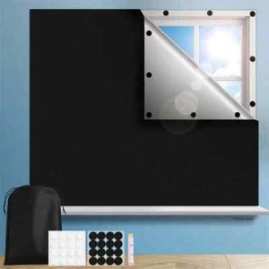 Light Blocking Darkest Window Cloth Glass Privacy Darkening Black Window Sticker - Picture 1 of 21
