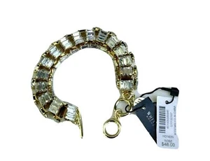 Neu mit Etikett White House Schwarzmarkt goldfarben klar Damen Knebelarmband 9 Zoll Länge - Bild 1 von 3