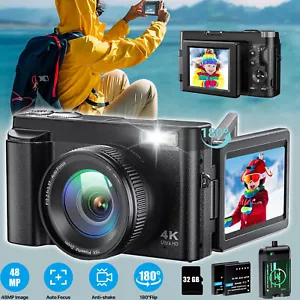 4K Digitalkameras 48MP Kompaktkamera Autofokus Vlogging Fotokamera für YouTube - Bild 1 von 12