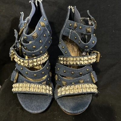 Anne Michelle сексуальный Maneater размер 7,5 Stiletto высокий каблук синий Jean стразы - Изображение 1 из 4