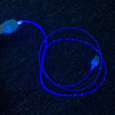 Flow LED Light-up el Glow USB Charger Data Cable for MICRO C REVERSIBLE PHONES - Image 1 of 4