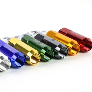 Pink JDM Racing Acorn Wheel Rim Lug Nut Keychain Keyring Steel Key Chain Ring - Picture 1 of 5