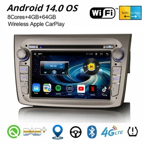 8 Kern Android 14 DAB+ Autoradio CarPlay WiFi 4+64GB Navi CD SWC Alfa Romeo Mito - Bild 1 von 24