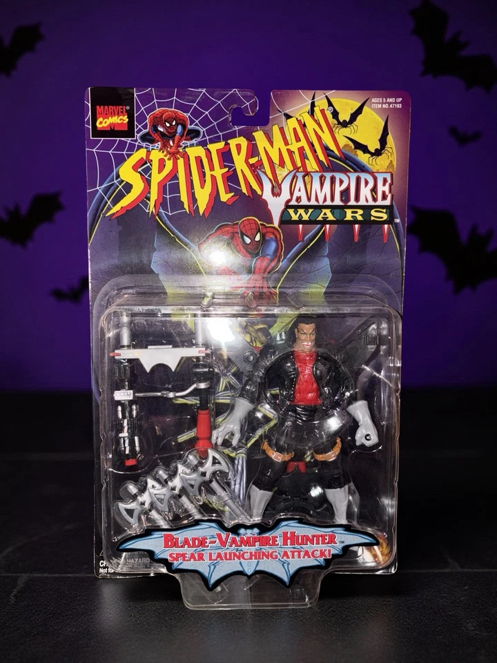 Figura de acción sellada Toy Biz Spider-Man Vampire Wars Blade Vampire Hunter 1996 Foto 1 de 4