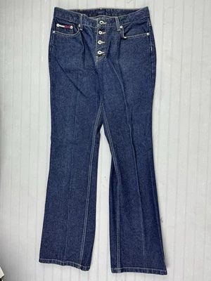 Tommy Size 9 Womens Jeans Boot/Flare Mid Rise Cotton Dark Wash Button Fly - Image 1 of 4