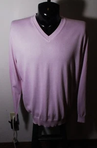 BOBBY JONES Pink 100% Pima Cotton Tight Knit Sweater Men's Size L NWOT - Picture 1 of 6