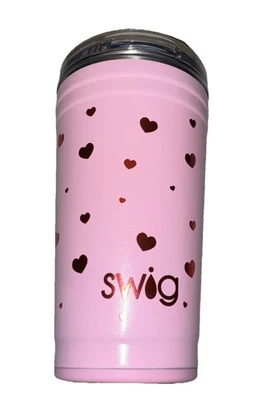 NEW Swig 24 OZ Party Cup Insulated Sweethearts Heart Valentines Hearts Pink Red - Image 1 of 4