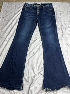 Kancan Dark Wash Flared Leg Jeans Größe 15/31 Button Fly Kc7883D - Bild 1 von 10
