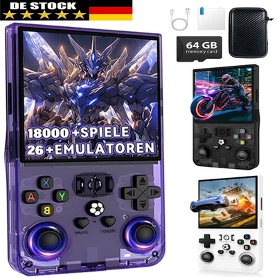 MARKENLOS R36 Max Retro Handheld Spielkonsole 4" IPS LinnuxSystem 18000+ Games 64GB