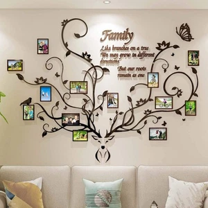 Antlers Family Tree Wall Decor for Living Room, 3D Removable Picture Frame Co... - Picture 1 of 8