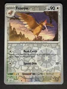 Fearow #022/165 Holograma Inverso SV: Escarlata y Violeta 151 Cartas Pokémon Juego de cartas coleccionables - Imagen 1 de 2