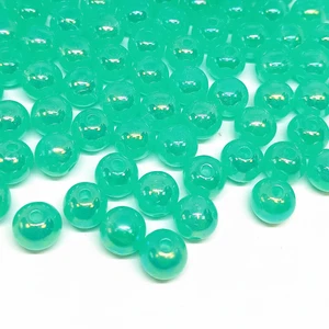 100 Stck. 8 mm AB Türkis Iridezent Rund Acryl Perlen Zum Selbermachen Handwerk Schmuck Herstellung - Bild 1 von 4