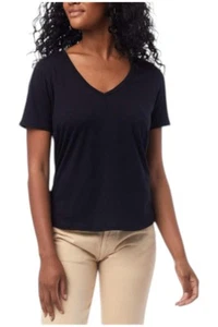 Alternative Women's Organic Cotton V-Neck Tee True Black - Picture 1 of 1
