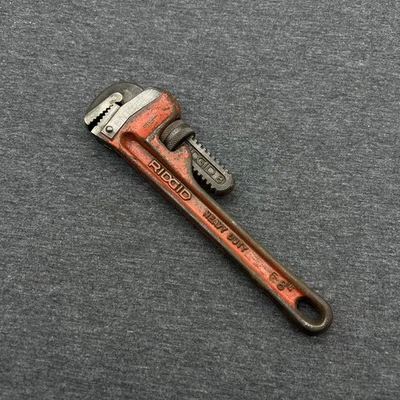 Vintage Ridgid  The Ridge Tool Co. Elyria Ohio 8” adjustable Pipe Wrench USA - Image 1 of 4