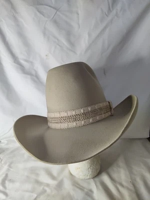 Sombrero de vaquero Sheplers Stetson fieltro bronceado banda talla 7 5X  Foto 1 de 4