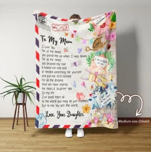 Custom To My Mom Blanket, Personalized Message Blanket Mother Day Christmas Gift - Picture 1 of 1