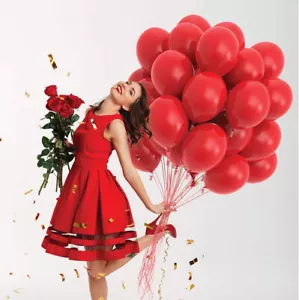Prextex 75 Premium Red Balloons 30CM Balloons with Matching Color Ribbon for Red - Picture 1 of 5