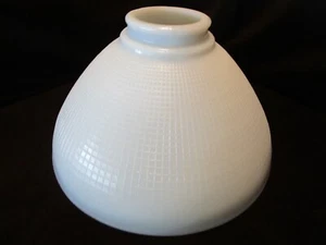 Vintage MILCHGLAS Lampenschirm Waffelzapfen 3" Monteur Boden Fackel 10" W 1950 - Bild 1 von 13