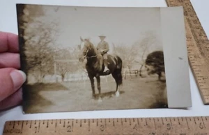 YOUNG MAN on HORSEBACK - real photo POST CARD - listing #5776 - Picture 1 of 10