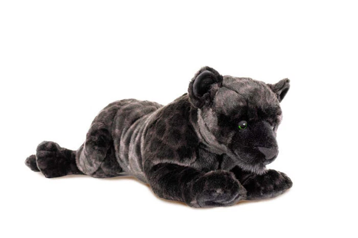 SEMO Schwarzer Panther Plüschtier Stofftier Plüsch-Kuscheltier, liegend ca.71 cm lang