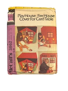 McCall's Play House Feuerwehrhaus Karte Tisch Abdeckung Muster #3862 Vintage 1973-UC/FF - Bild 1 von 2