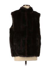 Donna Salyers' Fabulous Furs Women Brown Faux Fur Vest L