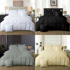 Diamond Embroidery Pintuck Queen/King/Super Size Bed Duvet/Doona/Quilt Cover Set - Picture 1 of 19