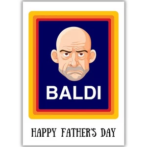 Funny Father's Day Card For Dad, ALDI Logo BALDI, Bald, No Hair, Dad Grandad - Picture 1 of 8