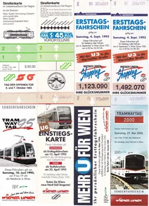 Austria, Lot of 8 Vintage Tramway Tickets, Vienna - Wiener Linien Tramwaytag - Picture 1 of 2