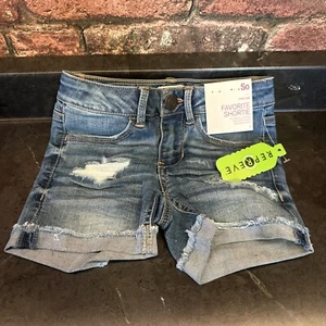 SO Mid Rise Favorite Shortie super soft stretch, adjustable waist, girls size 4 - Picture 1 of 9