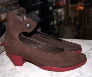 Arche Gayal in Cafe & Latex Rouge Mid Height Heel - Picture 1 of 12