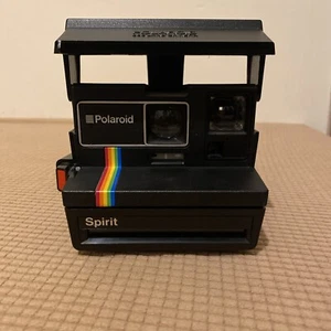 Polaroid Camera Spirit One Step 600 Land Black Instant Rainbow Stripe UNTESTED - Picture 1 of 5