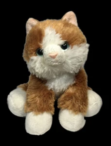 Aurora Kitten Cat Plush Bean Bag Orange White Ginger Stuffed Animal Soft Toy 8" - Picture 1 of 6