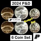 (6 Coin Set) 2024 P&D Penny Nickels & Dimes from FED Rolls BUDGET BUY ~ PRESALE