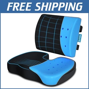 U-Shaped Orthopedic Seat Cushion & Adjustable Lumbar Pillow - Machine Washable - Picture 1 of 11