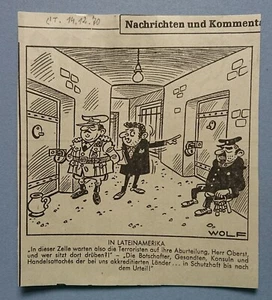 Old Display Tageblatt Coburg 14.12.70 Political Satire Politics Economy Wolf - Picture 1 of 2