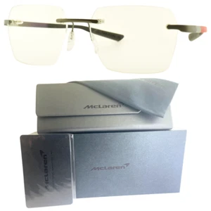 NEW!! MCLAREN MLMS 85O02 C01 Grey/Red Square Rimless Mens Optical Frame - Picture 1 of 7