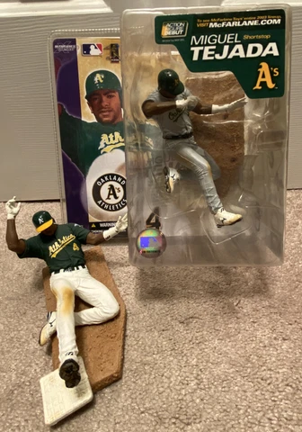 MCFARLANE MLB SERIES 5 MIGUEL TEJADA OAKLAND A's GRAY  + LOOSE FIGURE Cover