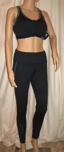 Victorias Secret Sport Knockout Bra 36D & M Tight Black w/ White Trim & Mesh Set - Picture 1 of 12