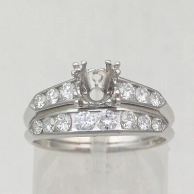 Platinum Empty Mounting & .48 cttw Accent Diamond JABEL Wedding Ring Size 8.25 - Image 1 of 4