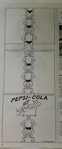 1947 Pepsi Cola O. Otto Soglow Akrobat stehende Schulter Vintage Cartoon Anzeige - Bild 1 von 1