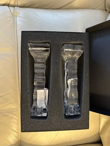 Beautiful Orrefors Crystal Candle Sticks Brand New in Box 8” 8 inch - Picture 1 of 5