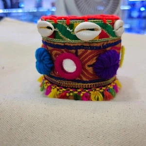 Afghanistan Fabric Handcrafted Colorful Summery Bangle Wristband - Picture 1 of 8