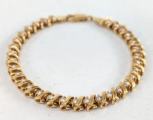 Brazalete de tenis de diamantes de oro de 14 quilates de aproximadamente 0,80 quilates, 7" x 5,5 mm - Imagen 1 de 6