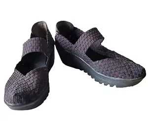 Zapatos Bernie Mev Tejidos Mary Jane Lillian Gris Sin Cordones Tacón de Cuña Mujeres EE. UU. 9 - Imagen 1 de 12